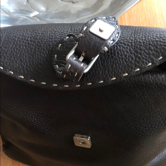 Fendi Selleria Buckle Crossbody Bag-brown leather - Picture 7 of 9